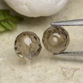 Gemas de cuarzo ahumado marrón natural de 2,88 ct, esfera / bola, transparente