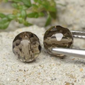 Gemas de Cuarzo Ahumado Marrón umbra claro natural de 2.78 ct, Esfera / Bola, Transparente
