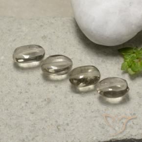 Gemas de cuarzo ahumado Marrón muy claro natural de 4.45 ct, Ovalada, Transparente