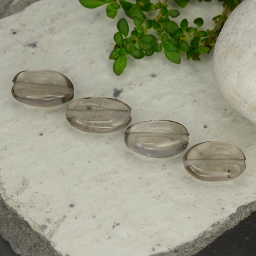 Gemas de cuarzo ahumado marrón natural de 4,06 ct, corte óvalo, transparente