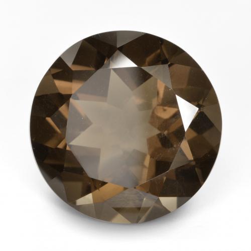 Cuarzo ahumado marrón natural de 16,66 ct, corte redondo, VVS-VS