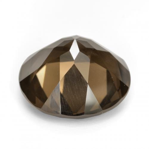 Cuarzo ahumado marrón natural de 16,66 ct, corte redondo, VVS-VS