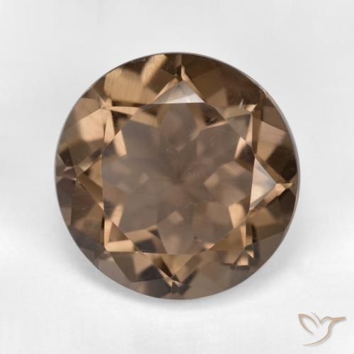 6.76ct Natural Marrón cálido cuarzo ahumado, Redondo, VVS-VS