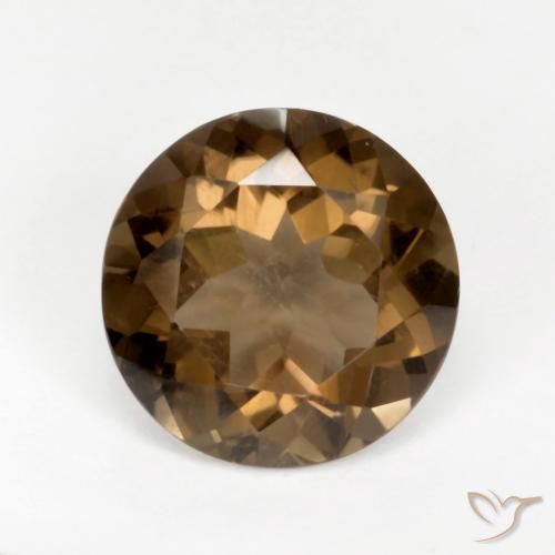 5.27ct Natural Marrón cálido cuarzo ahumado, Redondo, VVS-VS