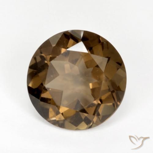 cuarzo ahumado Marrón cálido natural de 5.27 ct, Redondo, VVS-VS
