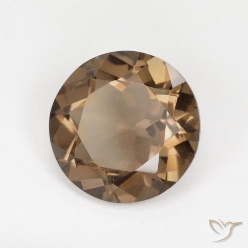cuarzo ahumado Moca claro natural de 5.03 ct, Redondo, VVS-VS