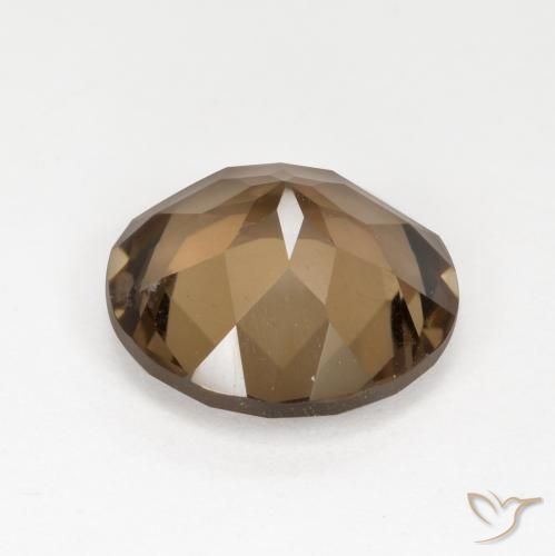 cuarzo ahumado Moca claro natural de 5.03 ct, Redondo, VVS-VS