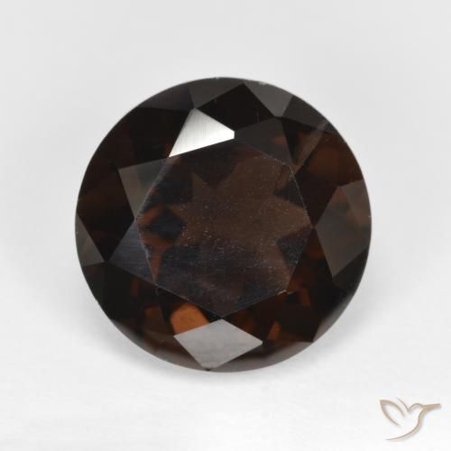 5.32ct Natural Marrón chocolate intenso cuarzo ahumado, Redondo, VVS