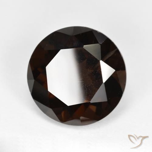 cuarzo ahumado Marrón chocolate intenso natural de 5.32 ct, Redondo, VVS