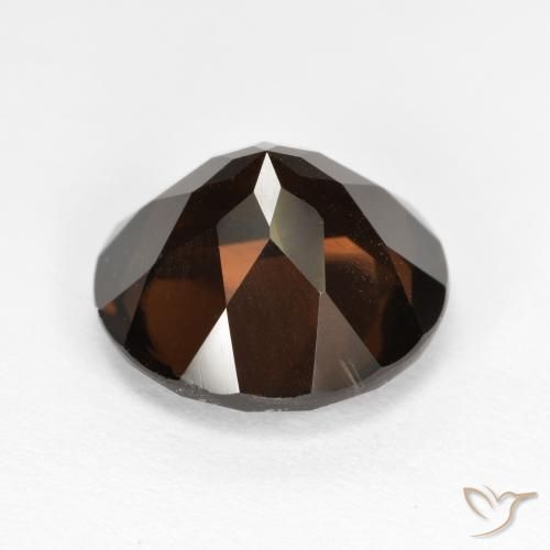 cuarzo ahumado Marrón chocolate intenso natural de 5.32 ct, Redondo, VVS