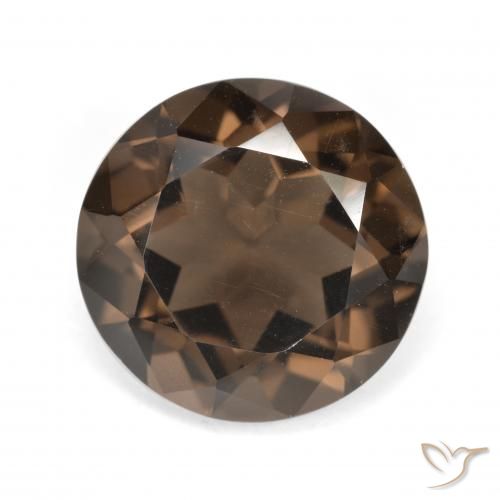 5.68ct Natural Marrón medio cuarzo ahumado, Redondo, VVS