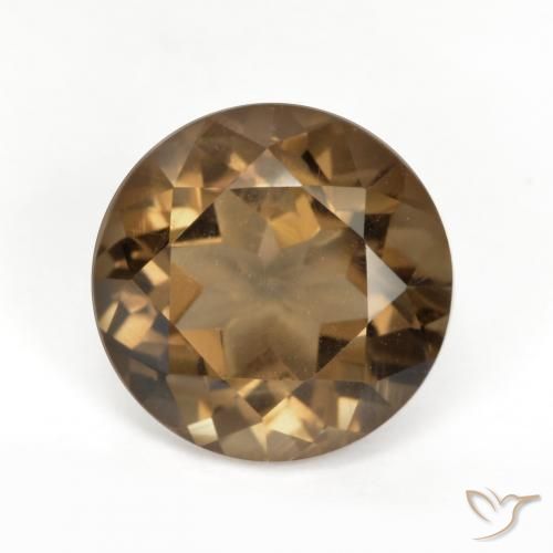 5.58ct Natural Marrón jengibre cuarzo ahumado, Redondo, VVS