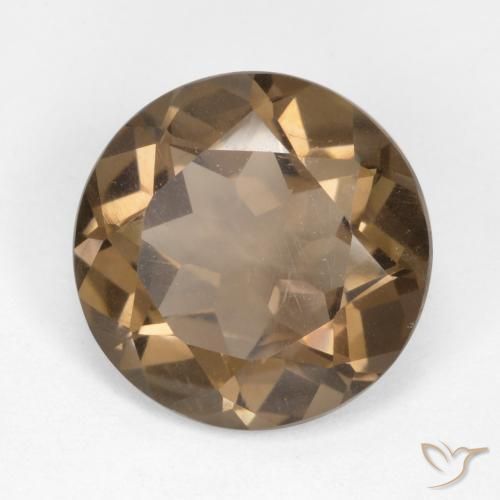 cuarzo ahumado Moca claro natural de 4.46 ct, Redondo, VS