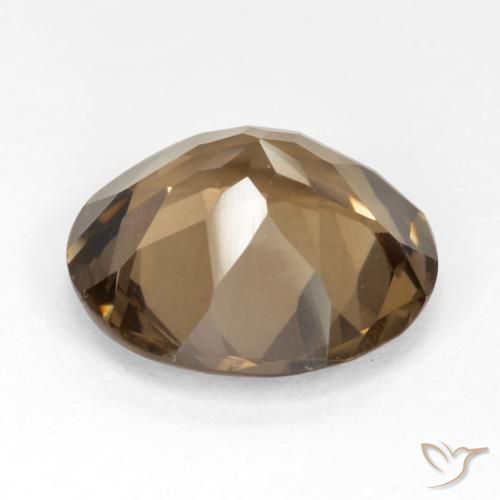 cuarzo ahumado Moca claro natural de 4.46 ct, Redondo, VS
