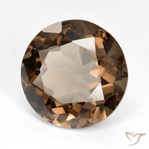 cuarzo ahumado Marrón oscuro medio natural de 6.46 ct, Redondo, VS