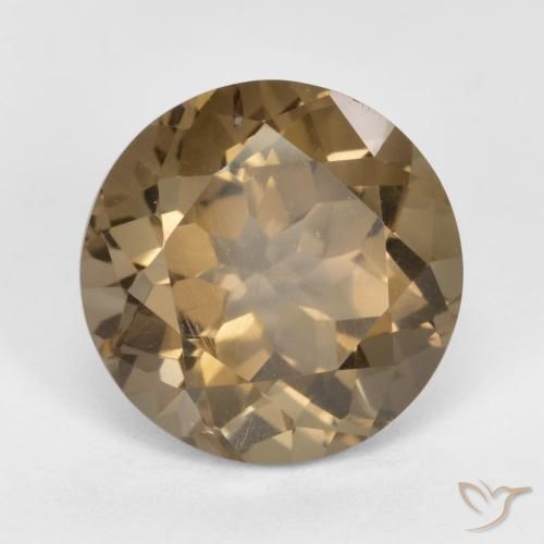 Cuarzo ahumado marrón natural de 5,78 ct, corte redondo, VVS