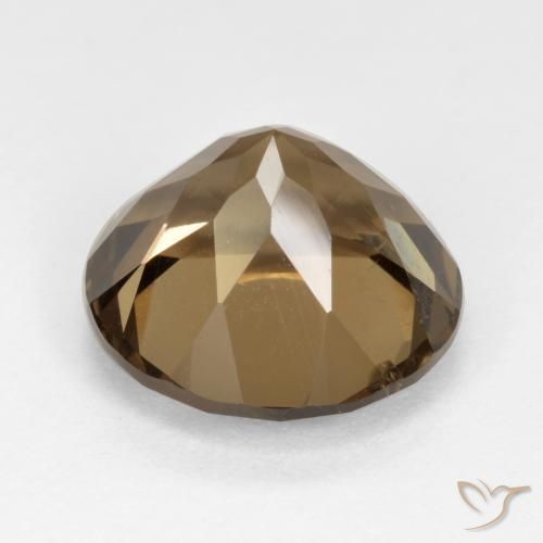 Cuarzo ahumado marrón natural de 5,78 ct, corte redondo, VVS