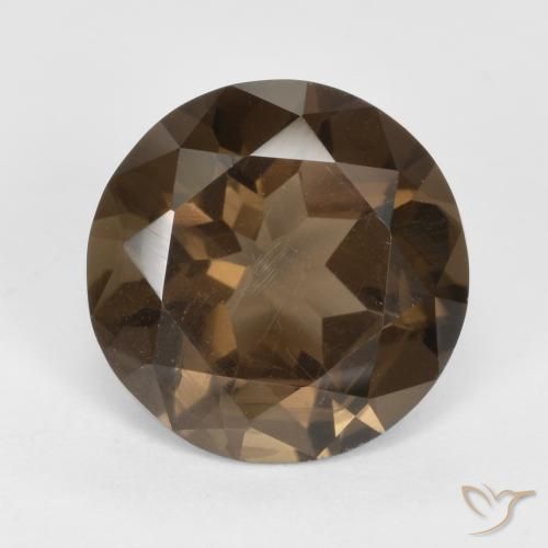 4.94ct Natural Marrón nogal cuarzo ahumado, Redondo, VVS-VS