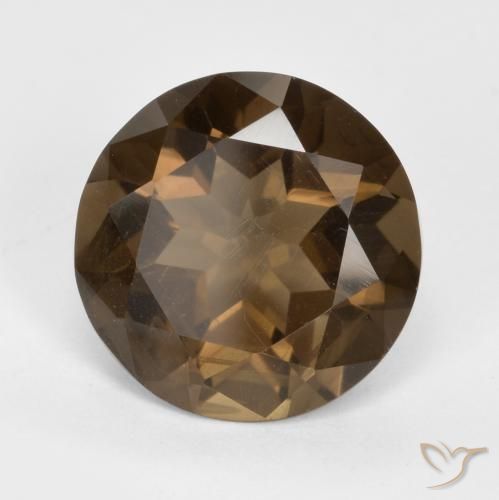 cuarzo ahumado Marrón nogal natural de 4.94 ct, Redondo, VVS-VS