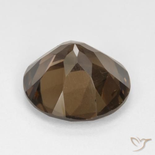 cuarzo ahumado Marrón nogal natural de 4.94 ct, Redondo, VVS-VS