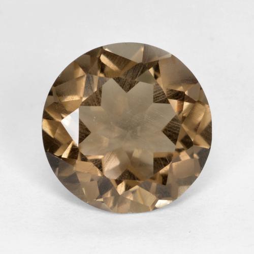 Cuarzo ahumado marrón natural de 4,63 ct, corte redondo, VS