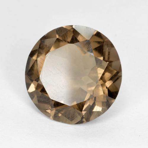Cuarzo ahumado marrón natural de 4,63 ct, corte redondo, VS