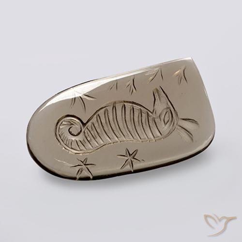 cuarzo ahumado Marrón neutral natural de 20.09 ct, Elegante, Transparente
