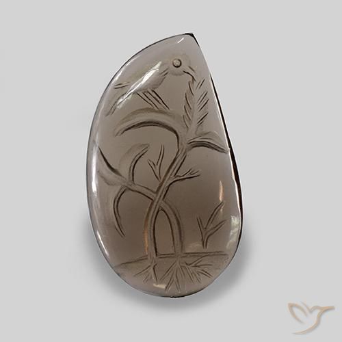 15.17ct Natural Marrón medio cuarzo ahumado, Corazón, Transparente