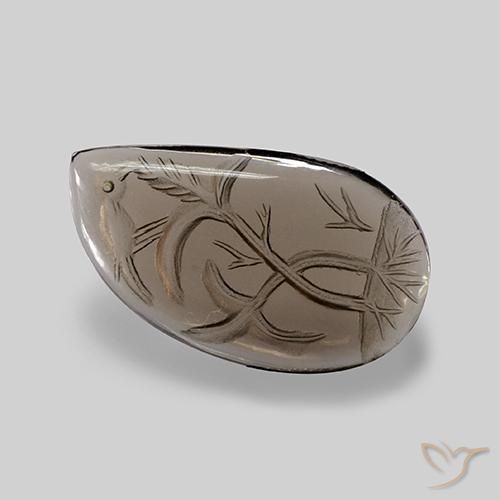 cuarzo ahumado Marrón medio natural de 15.17 ct, Corazón, Transparente