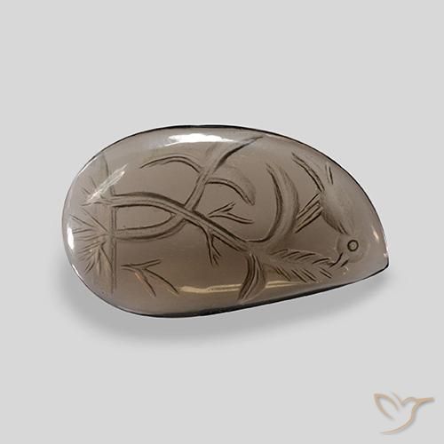 cuarzo ahumado Marrón medio natural de 15.17 ct, Corazón, Transparente