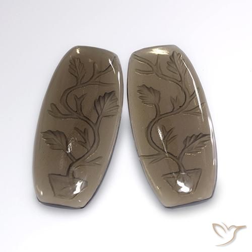 31.90ctw Natural Moca claro cuarzo ahumado, Elegante, Transparente