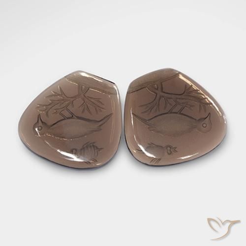 Gemas de cuarzo ahumado Marrón medio natural de 24.82 ct, Elegante, Transparente