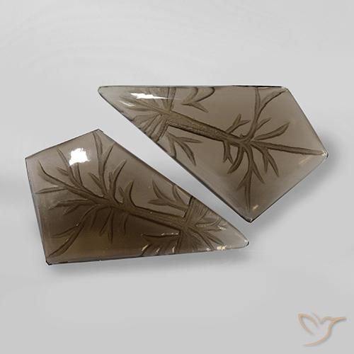 22.41ctw Natural Marrón claro cuarzo ahumado, Elegante, Transparente