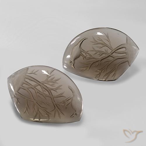 Gemas de cuarzo ahumado Marrón madera claro natural de 75.91 ct, Elegante, Transparente