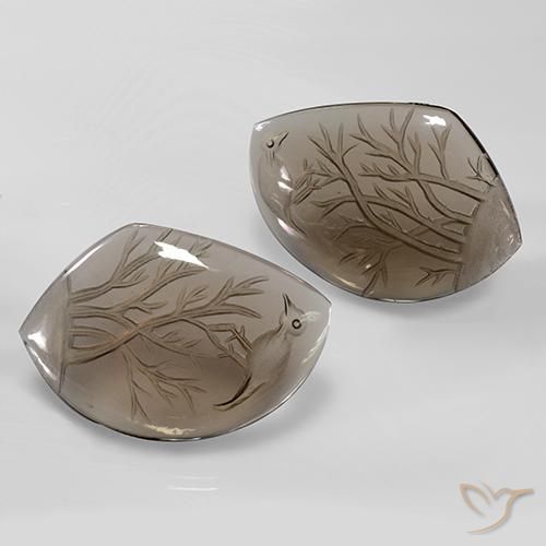 Gemas de cuarzo ahumado Marrón madera claro natural de 75.91 ct, Elegante, Transparente