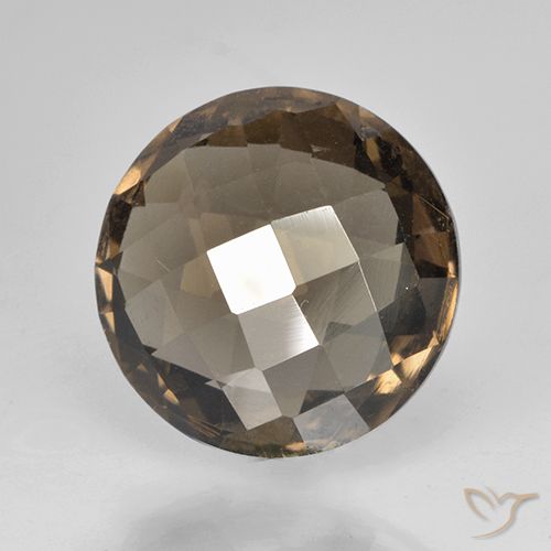 8.38ct Natural Marrón oscuro medio cuarzo ahumado, Redondo, VVS-VS
