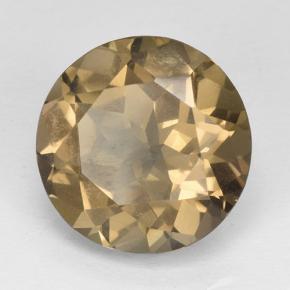 Cuarzo ahumado marrón natural de 4,91 ct, corte redondo, VVS