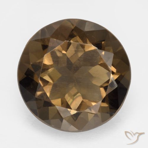 5.33ct Natural Marrón cálido cuarzo ahumado, Redondo, VVS