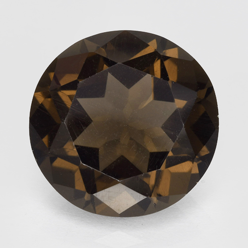 Cuarzo Ahumado Marrón nogal natural de 4.19 ct, Corte Redondo, VVS