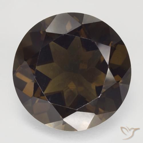 17.43ct Natural Marrón oscuro cuarzo ahumado, Redondo, VVS