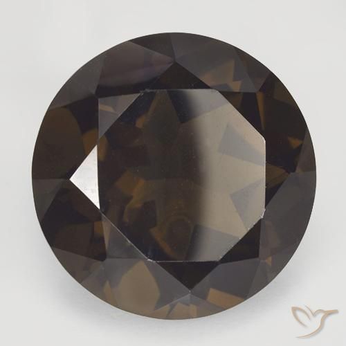 cuarzo ahumado Marrón oscuro natural de 17.43 ct, Redondo, VVS