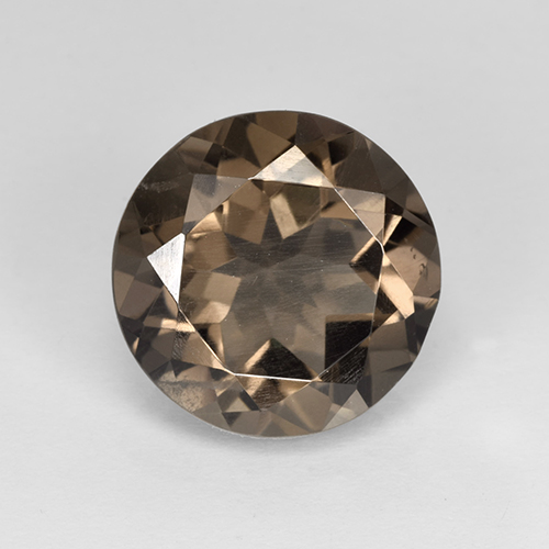 Cuarzo ahumado marrón natural de 4,85 ct, corte redondo, VVS