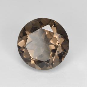 Cuarzo ahumado marrón natural de 4,85 ct, corte redondo, VVS
