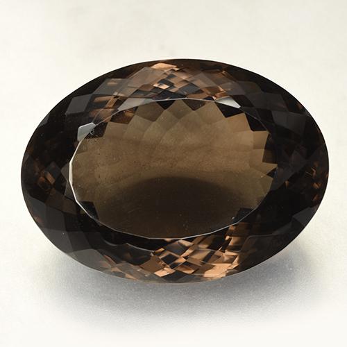 Cuarzo ahumado marrón natural de 165,26 ct, corte óvalo, VVS