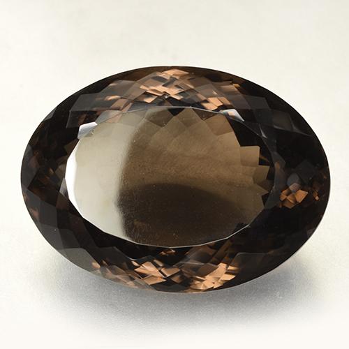 Cuarzo ahumado marrón natural de 165,26 ct, corte óvalo, VVS