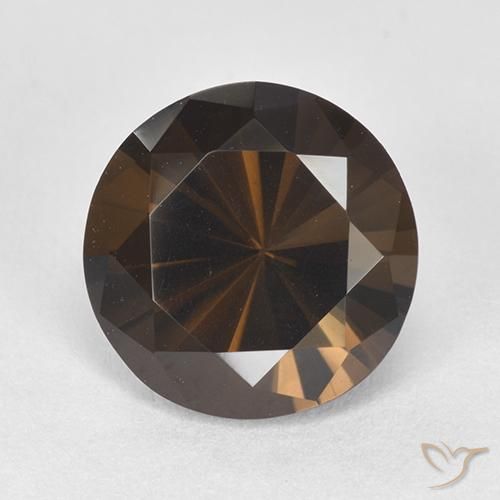6.38ct Natural Marrón rojizo cuarzo ahumado, Redondo, VVS