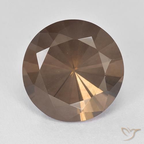 8.18ct Natural Marrón nogal cuarzo ahumado, Redondo, VVS-VS