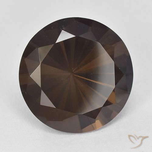 cuarzo ahumado Marrón oscuro natural de 11.19 ct, Redondo, VVS-VS
