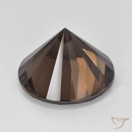 cuarzo ahumado Marrón oscuro natural de 11.19 ct, Redondo, VVS-VS