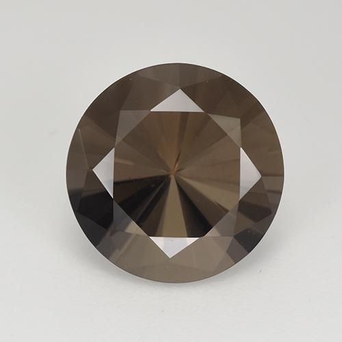 Cuarzo ahumado marrón natural de 5,95 ct, corte redondo, VVS